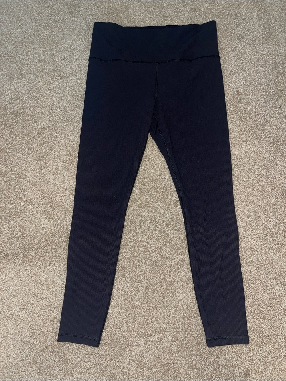 Athleta Elation Black High-Rise Ribbed Leggings